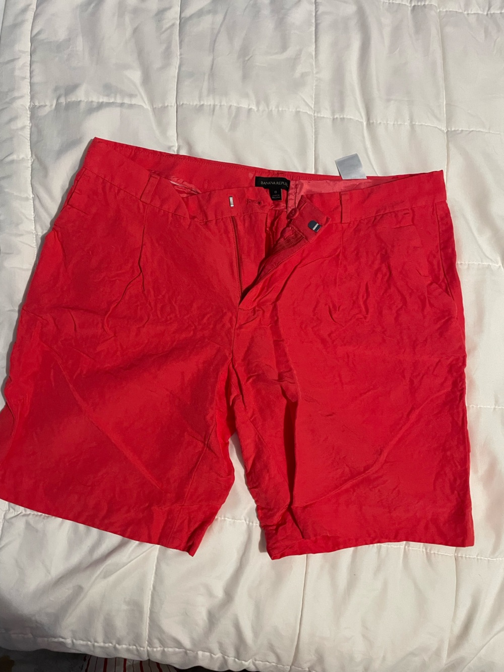 Banana Republic Red Women's Flat-Front Shorts